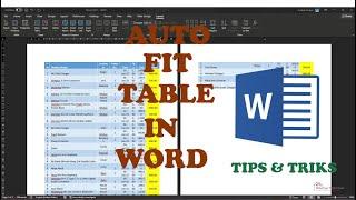 Auto Fit Table In Microsoft Word