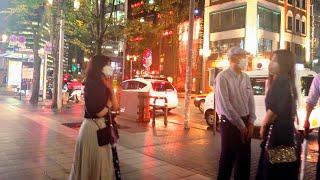 Fukuoka City Walking Tour 4KWatanabe-dori to dive into redlight district🀄in Nakasu