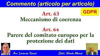 GDPR - commento art. 63-64 Meccanismo di coerenza e parere EDPB di Tamos-Manzi 792024