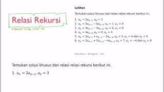 RANDOM STUDY Menentukan Solusi Khusus Relasi Rekursi part #1