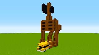 Minecraft How To Make A Siren Head Chasing a School Bus Statue
