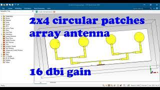 1x4 circular shape patches array antenna for 5G mmwave 14.5 db gain in cst