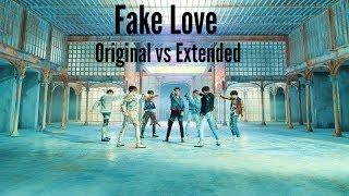 BTS 방탄소년단 -  Fake Love Extended left vs Original right MV + Split Audio