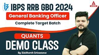 IBPS RRB GBO 2024  Quants Demo Class By Siddharth Srivastava