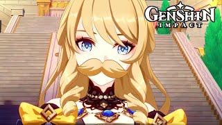 King Navia with a Mustache Cutscene  Summertide Scales & Tales Genshin Impact 4.8