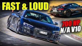 Straight-Piped 700 HP Audi R8 V10 RWS Nürburgring Onboard
