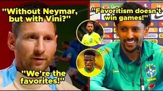  WOW MARQUINHOS HITS BACK AT MESSI IN PRESS CONFERENCE ABOUT ARGENTINAS FAVORITISM