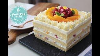 Cotton Soft Vanilla Sponge Peach Cake