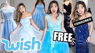 TRYING ON WISH PROM DRESSES **FAIL & SUCESS**