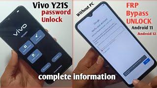 VIVO Y21A Y21S Y21 FRP BYPASS  Pattern Unlock Done Without PC  Unlock Google Account Lock New 2023