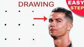 3x3 dots turns into Cristiano Ronaldo Drawing