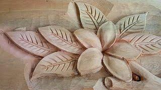 wood carving flower  wood carving for beginners  wood art.