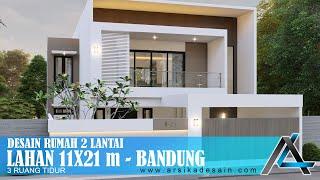 DESAIN RUMAH 11 X 21 METER I BANDUNG - RUMAH MINIMALIS MODERN  #jasaarsitek #jasadesain #arsitek