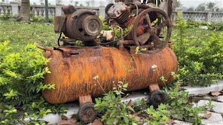 Restoring Old Air Compressors That Are Heavily Rusted  Amazing Air Compressor Rebuilding Skills