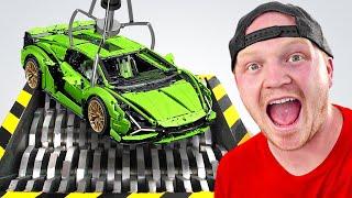 $10000 Lego Car Vs Giant Shredder