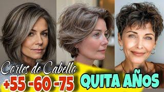 Cortes de PELO MEDIO Y CORTO Para MUJERES de +55 -60 -75 años con Efecto REJUVENECEDOR QUITA AÑOS