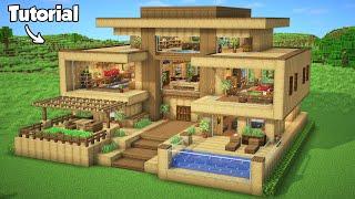 Minecraft How to Build a Survival Wooden House Tutorial Easy #3 - Interior in Description