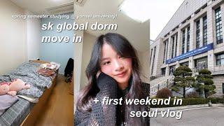 vlog #1 yonsei university sk global dorm move in + first weekend in seoul