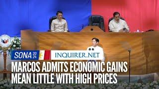 Sona 2024 Marcos admits economic gains mean little with high prices