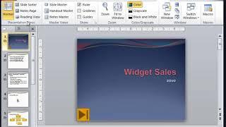 Presentation view in powerpoint