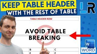 MS Word Keep table header with rest of table  prevent orphaned header row