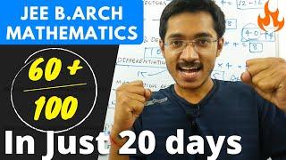 60+ in JEE B.Arch Mathematics 2022 In 20 days   by sachin prajapat