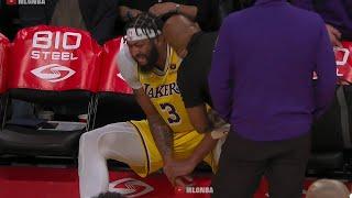 Anthony Davis injured his hand and leaves the game  Lakers vs Thunder