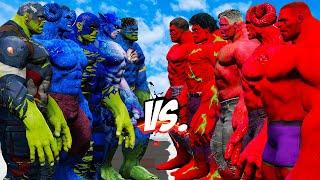 TEAM BLUE HULK VS TEAM RED HULK CAPTAIN HULK SPIDER HULK FLASH HULK - EPIC SUPERHEROES WAR