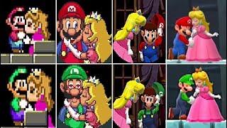 Evolution Of Mario & Luigi Getting Kissed By Princess Peach And More 1990-2017