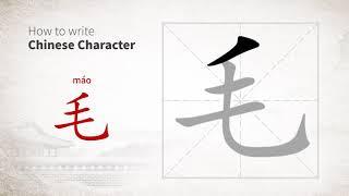 How to write Chinese character 毛 mao