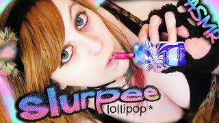 ASMR  Slurpee Lollipop Licking  Mouth Sounds Candy Food Eating Cat 