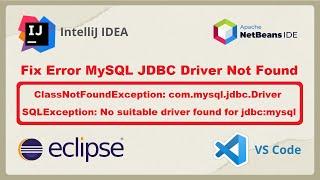 How to Fix ClassNotFoundException com.mysql.jdbc.Driver  No suitable driver found for jdbcmysql