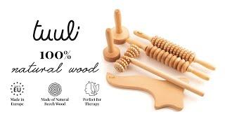 Wooden Massager Set for Maderotherapy - Paddle Rollers Massage Cups - Tuuli