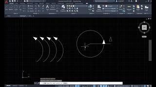 Physics & AutoCAD 2021 Create the curved arrows I using circle tool hatch tool and block tool