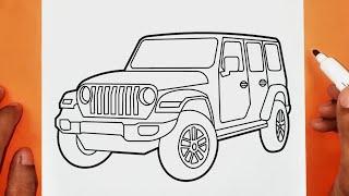 Cómo dibujar un jeep paso a paso