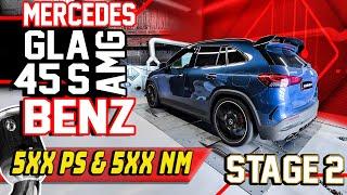 Mercedes-Benz AMG GLA 45S auf 5xxPS  Software Stage 2 + Downpipe + CPC  dyno- 100-200  mcchip-dkr