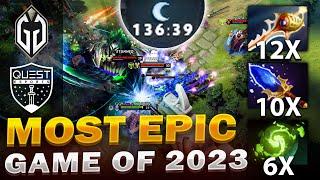 2 HOURS+ CRAZIEST GAME OF 2023 -12x RAPIERS  GG vs QUEST - The Bali Major - DOTA 2