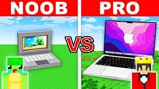 NOOB vs PRO WORKING LAPTOP House Build Challenge in Minecraft