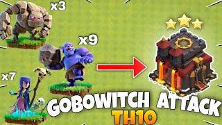 Th10 Golem Bowler Witch Attack Strategy  Th10 Bowitch Attack Strategy  Th10 Gobowitch Attack - Coc