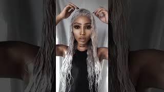 HOW TO Wet Hair Look In 3 Easy Steps #wetlook #wethairtutorial #greyhair #silverhair #hairtutorial