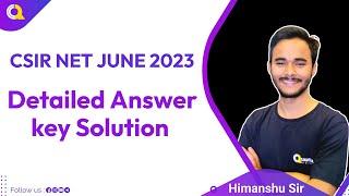 Detailed Answer key Solution  CSIR NET JUNE 2023  Quanta Chemistry Classes