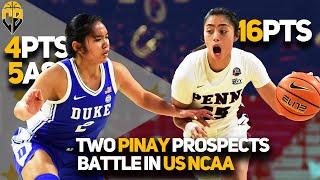 INSANE PINAY WNBA prospects DUEL in US NCAA Vanessa De Jesus vs Kayla Padilla  Duke vs Penn