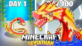 I Survived 100 Days as a LEVIATHAN in HARDCORE Minecraft
