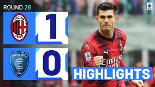 MILAN-EMPOLI 1-0  HIGHLIGHTS  Pulisic secures all three points for Milan  Serie A 202324