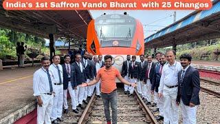 First Exclusive Saffron Vande Bharat Express with 25 Changes   Kasaragod-TVC Inaugural Journey