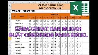 Cara Mudah Cepat Membuat Checkbox Absensi Siswa pada Excel  Ms. Excel Part 14  Ruang Berbagi Ilmu