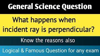 What happens when incident ray is perpendicular to mirror? and Why this happens?  #light  #physics