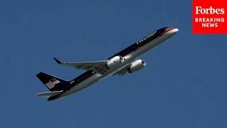 JUST IN Trump Force One Does A Flyover Above The Rally Crowd In Butler Pennsylvania