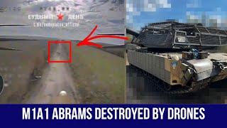 M1A1 Abrams tank destroyed by FPV Drones