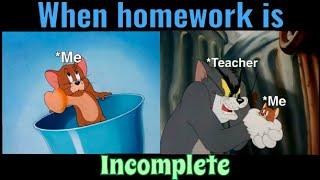 When you forget to do your Homework  Tom and Jerry funny meme 